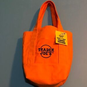 Trader Joe's Orange Mini Trick or Treat Canvas Tote Bag